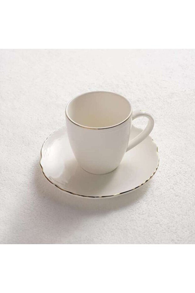 Amari Scallop Porcelain Tea Cup & Saucer 210ml -white