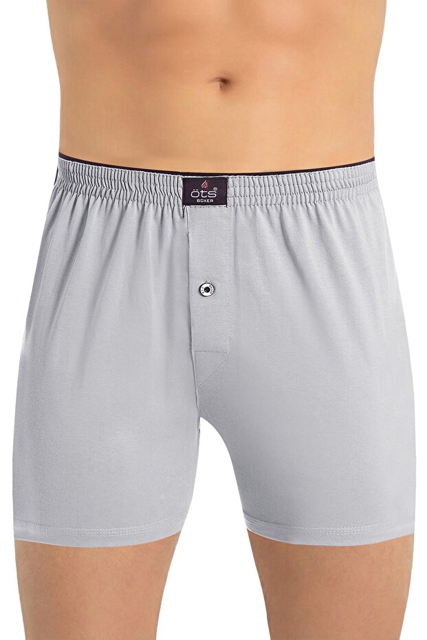 Men's 100% Cotton Boxer Buttoned Single Jersey Fabric Underwear Comfort (2654)