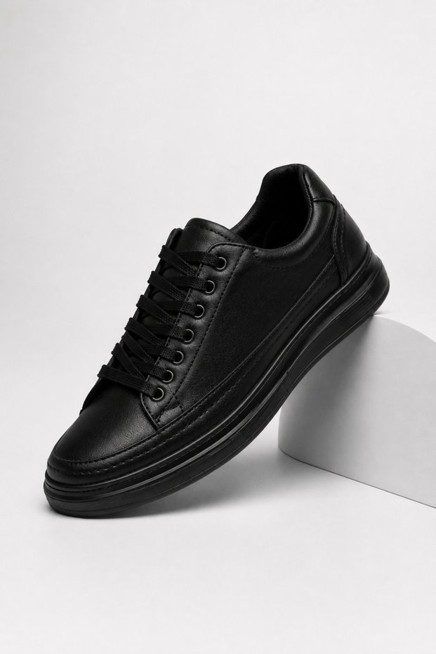 Black Daily Light Sole Orthopedic Guaranteed Sports Shoes Sneaker