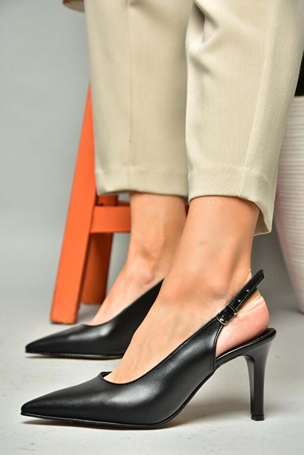 S654071709 Black Thin Heeled Women's Shoes