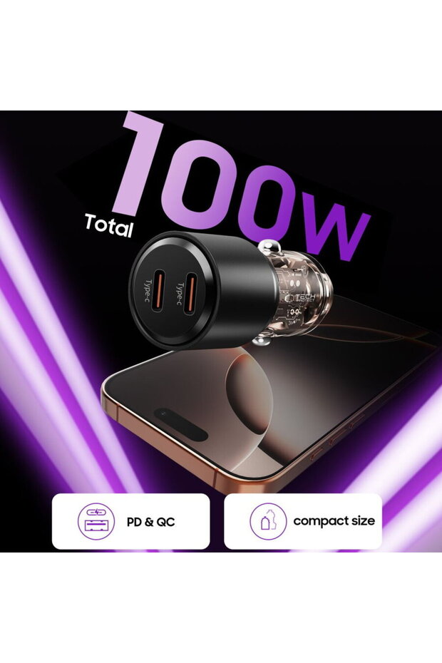 CC03 2x USB-C PD 100W Negru - 4