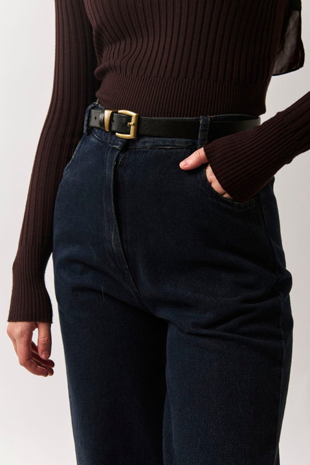 Antique Buckle Belt Black