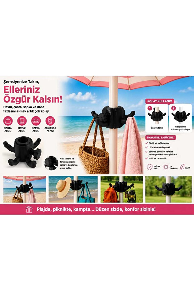 Beach Umbrella Hanger - Adjustable Umbrella Hook - Umbrella Hanging Bracket - Umbrella Bracket for Hanging 1 Piece