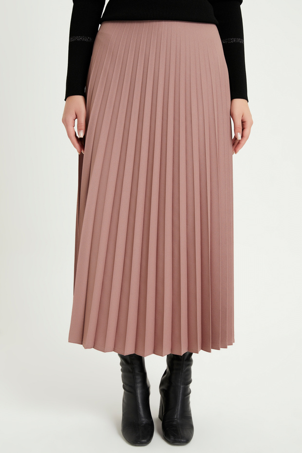 Πλισέ Basic Φούστα - Mink - 4