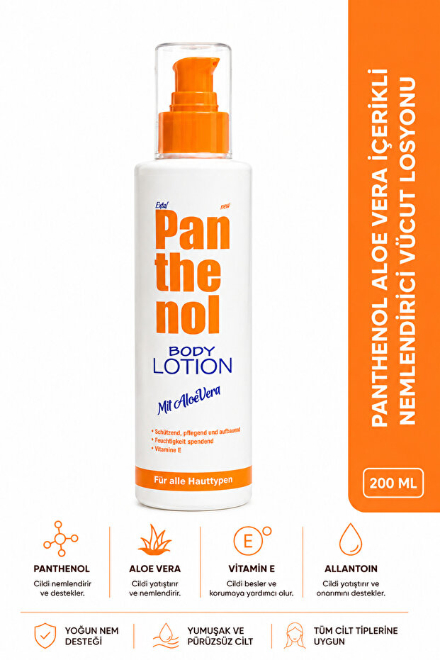 Panthenol Moisturizing and Nourishing Body Lotion 200 ml Vitamin E Allantoin