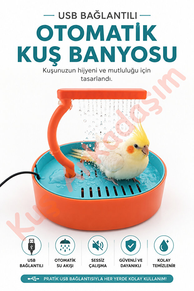 Electric Automatic Bird Bath with USB Bird Shower for All Birds Water Amusement Park