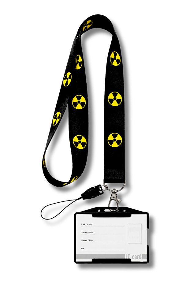 Radiation Themed Triple Set - Neck Lanyard, Ballpoint Pen, Card Holder
