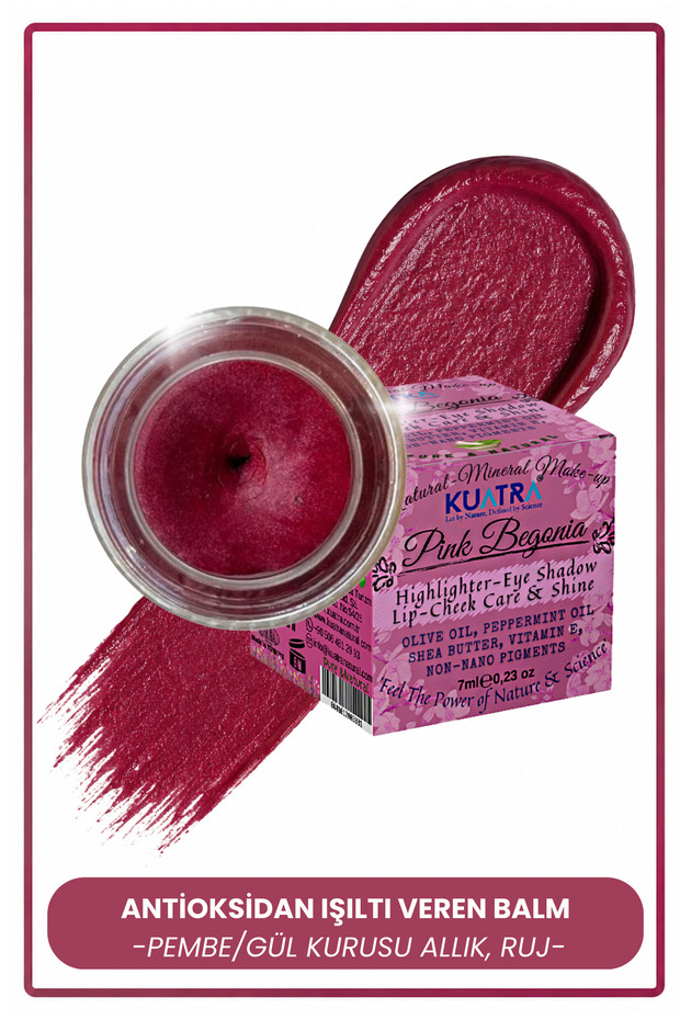 Pink Begonia Moisturizer - Antioxidant Radiance Balm (NATURAL CONTENTED LIPSTICK - BLUSH-FAR)