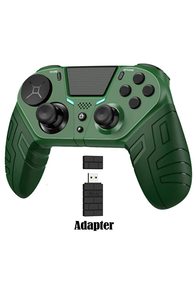 أخضر مع وحدة تحكم بمحول لأجهزة PS4 و PS3 و PS4 و 3 وأجهزة الكمبيوتر الشخصية وهواتف أندرويد المحمولة ووحدات التحكم اللاسلكية