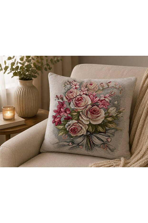 غطاء وسادة مزخرف بنمط ثنائي الاتجاه من كارلا لورين-18 مقاس 45x45