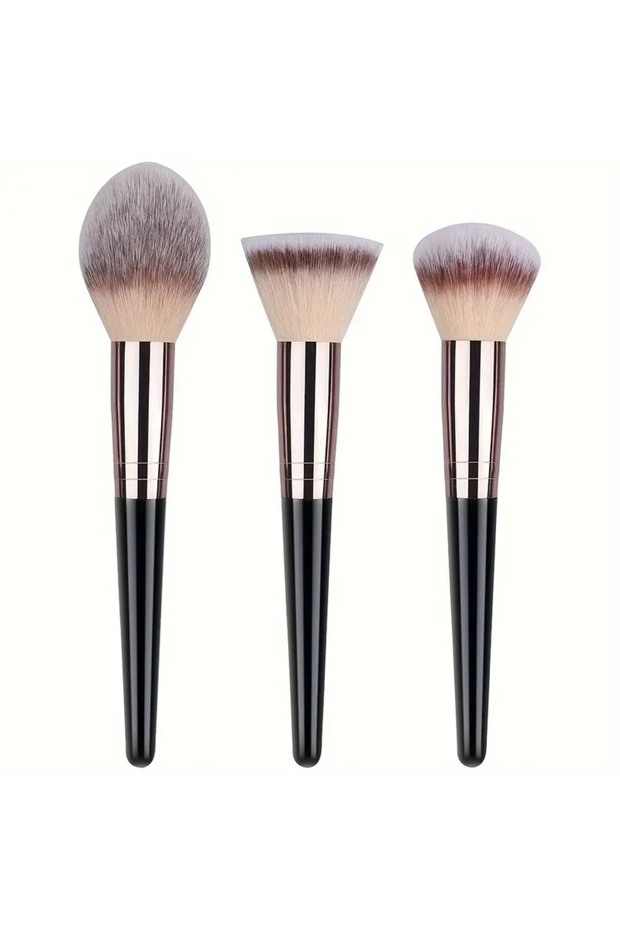 132-BK-3PCS مجموعة فرش مكياج ناعمة ورقيقة (3-20 قطعة) أدوات تجميل لكريم الأساس والبودرة