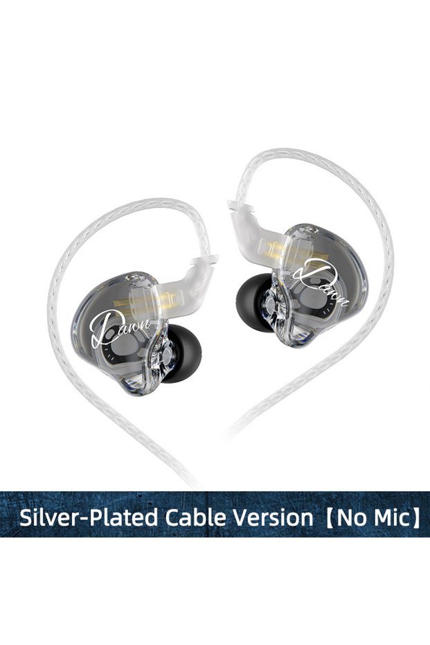 Silver Plated No Mic KZ Dawn Dynamic Earphones HIFI Bass Earbuds 3.5mm Wired In Ear Monitor Earphone