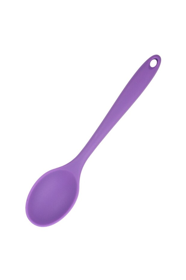 1PC Purple 1Pc Soft Silicone Spoon Stirring Long Handle Tableware Cooking Utensils Ladle Kitchen Acc