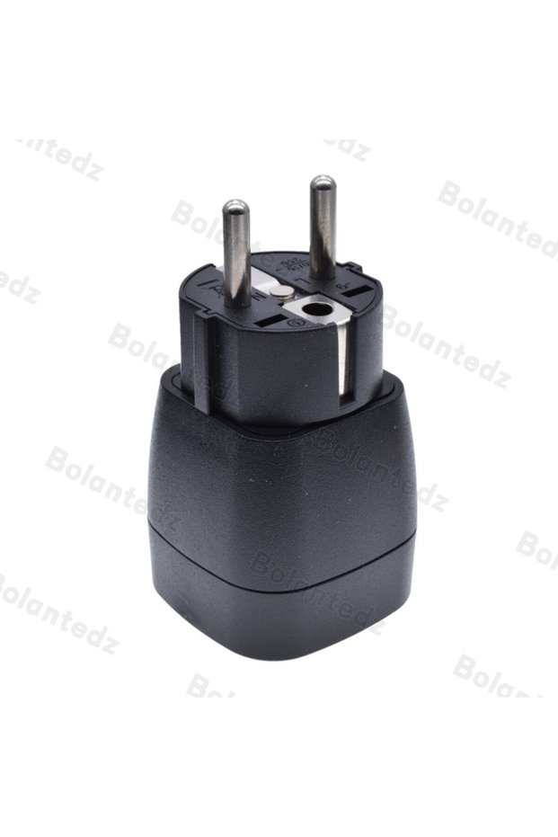 black EU 4.8mm Two-Pin Round Foot Conversion Plug Power Adapter Swiss Brazil to Euro Germany France