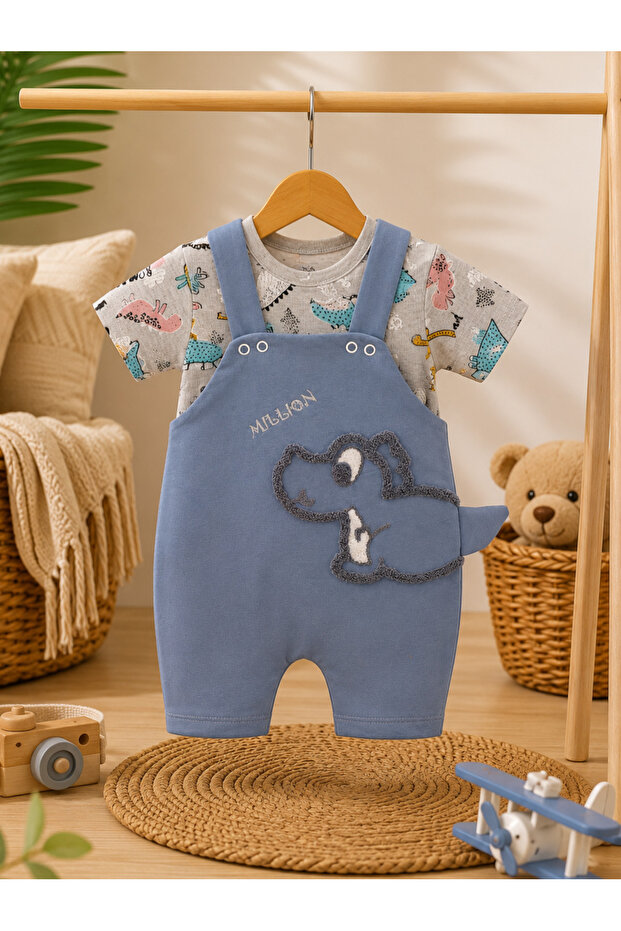 Dino Two-Piece Jumpsuit Baby Boy 6 Months, 9 Months, 12 Months