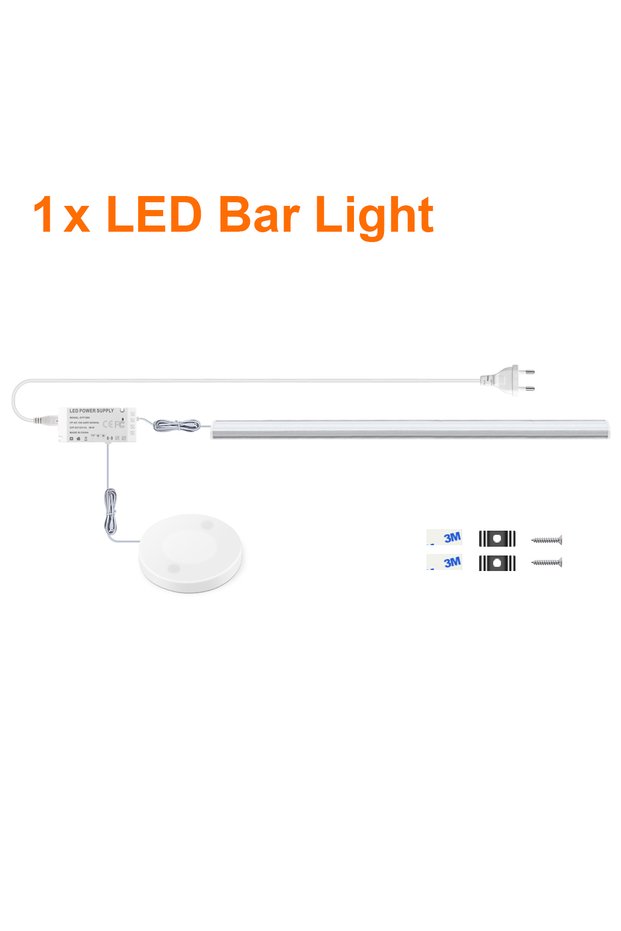 EU Standard Plug 50CM Per LED Warm White 1PCS 1-6Pcs Kitchen LED Under Cabinet Light Penetrable Wood