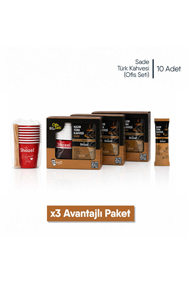 Ready-Made Turkish Coffee Office Set Plain (10X3 Boxes) 30 Pieces