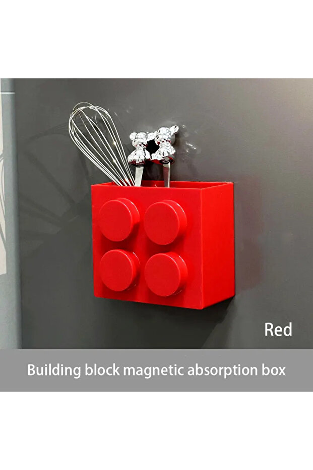 1pc Magnetic Wall-Mounted Narrow-Edge Kitchen Straw, Cling Film Storage Box, Refrigerator Side Stora