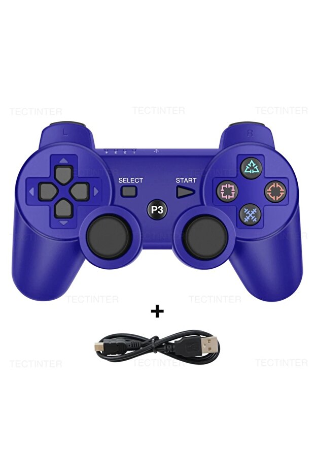 وحدة تحكم زرقاء لجهاز PS3 تدعم البلوتوث، عصا تحكم لاسلكية لجهاز بلايستيشن 3