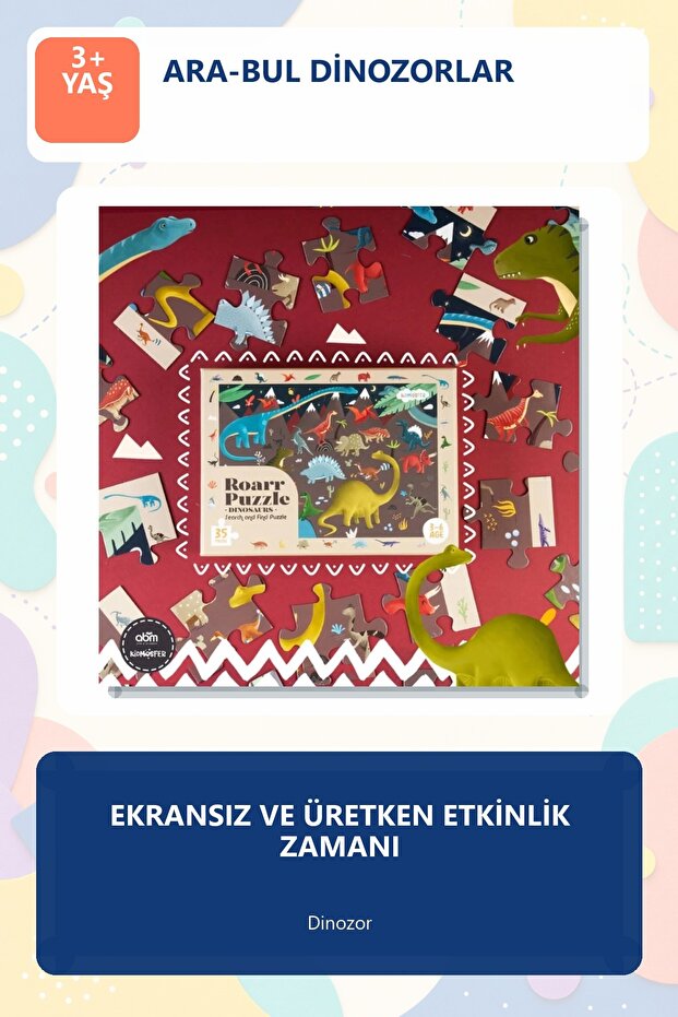Find the Search - Dinosaur - Educational and Instructional Puzzle for Children over 3 Years Old 35 Piece Jigsaw Puzzle