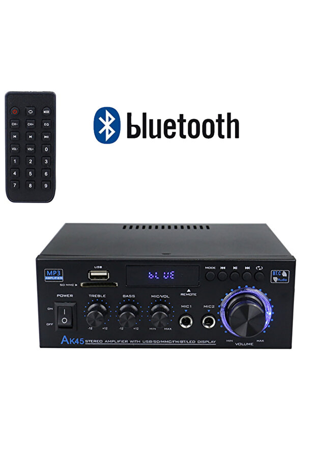 EU Plug AK45 AK45 800W Home Digital Amplifiers Audio Bass Audio Power Bluetooth Amplifier Hifi FM Mu