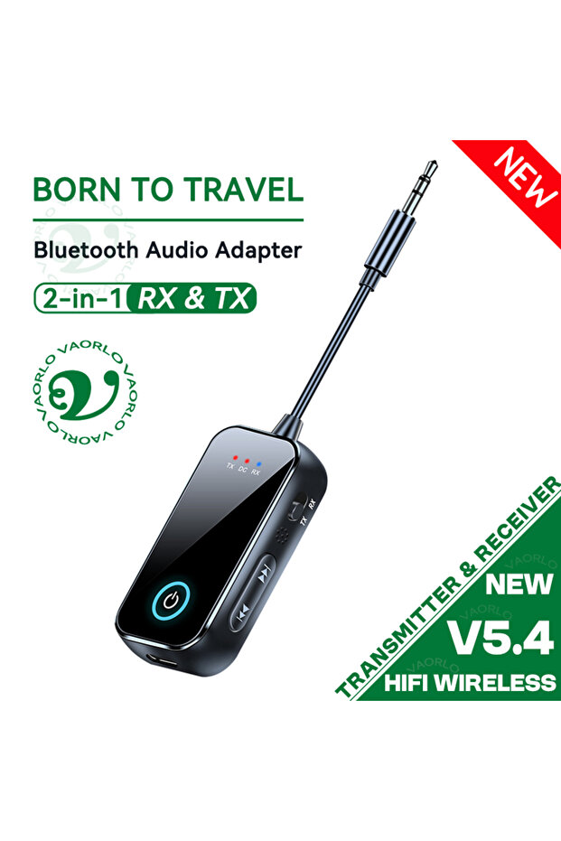 إصدار قياسي مُحسّن من جهاز استقبال AUX Bluetooth 5.4 مقاس 3.5 مم مع ميكروفون وموسيقى ستيريو عالية الدقة وواي فاي