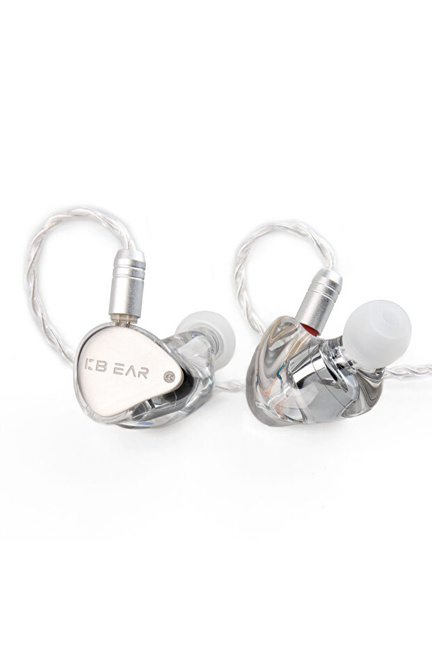 silver transparent KBEAR STREAMER Handmade Molded Single Dynamic In-Ear HiFi Headphones 10MM PEK Dia