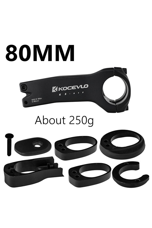 80mm Kocevlo Bike Stem internal cable Bicycle Stem 28.6-31.8mm Aluminum Stem with Spacer Road Handle
