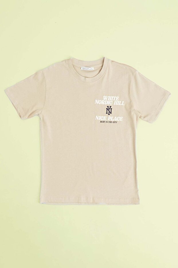 White Nordic Hill Summer Printed Boys' T-Shirt