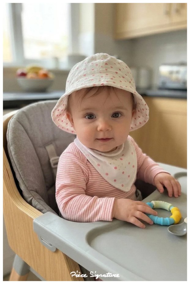 100% Cotton, Cute Baby Girl Bucket Hat (43-46 cm)