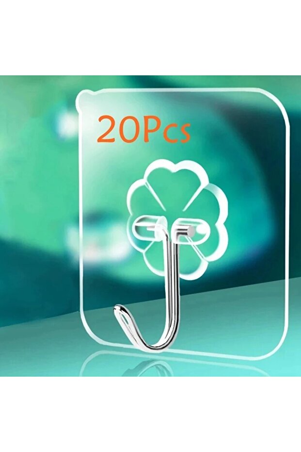 20 Pcs 5/10/20 Pcs Door Hook Adhesive Wall Hooks Transparent Anti-skid Traceless Heavy Duty Stick on