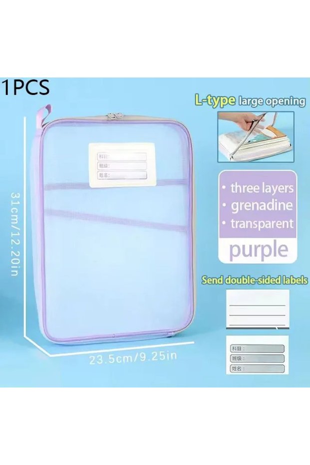 Purple-1PC A4 Student Teacher Books Storage Bags Large Capacity Stationery Organizer Bag Folders Sch