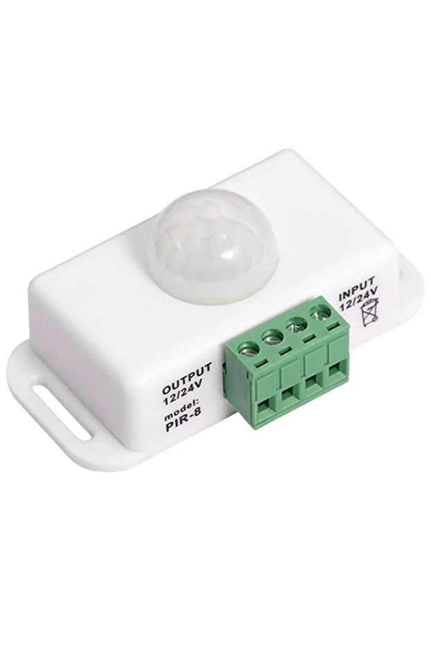 مفتاح مستشعر الحركة PIR-8-White DC 12V-24V 8A PIR مستشعر الحركة قابل للتعديل تلقائيًا مستشعر الحركة - 1
