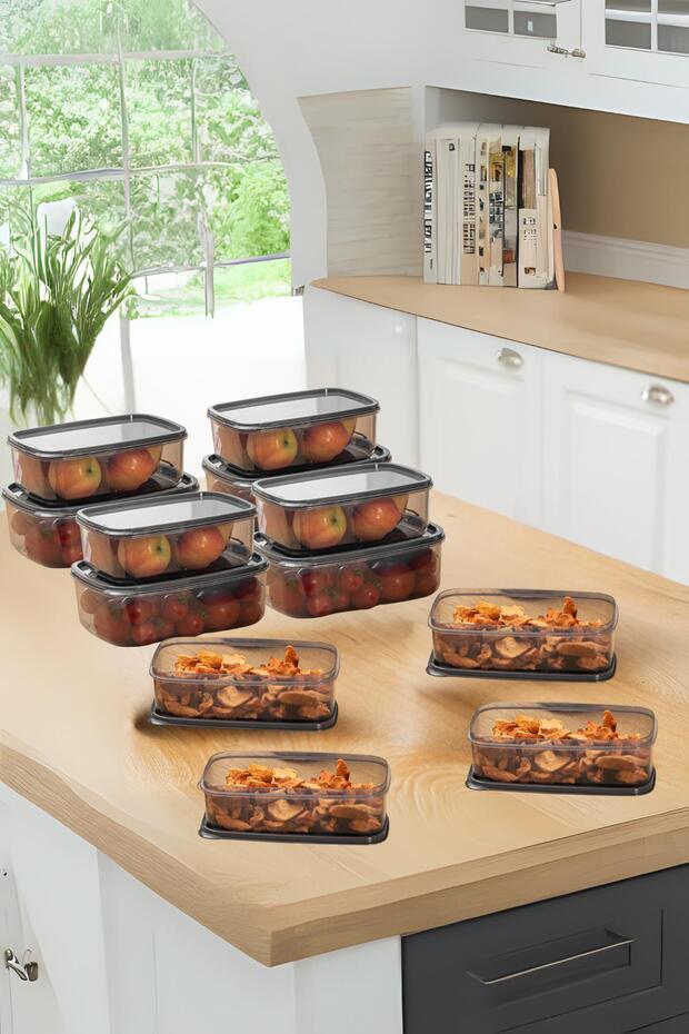 Oval 12 Piece Airproof Leakproof Storage Container Set Smoked 4X(300/500/800 ml)