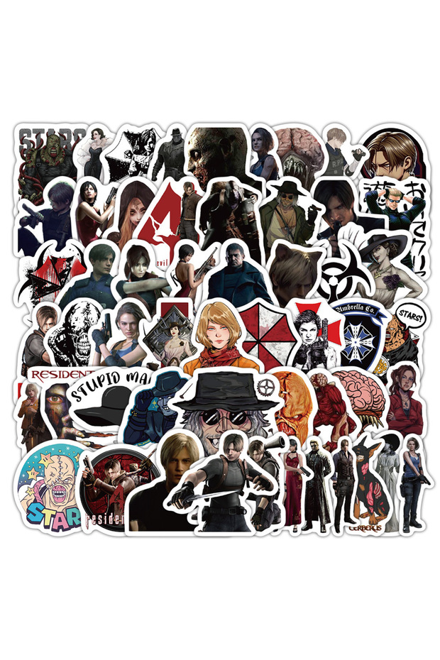 MULTICOLOR 60Pcs Cartoon Resident Evil Stickers DIY Stickers Scrapbooking Phone Luggage Skateboard W