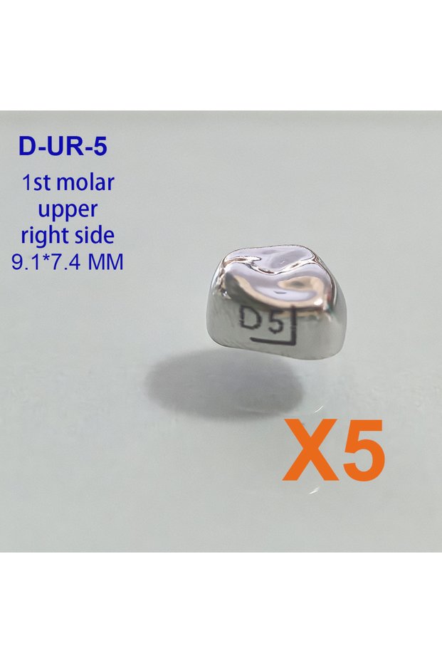 D-UR-5 48 Position Dental Temporary Crowns 5-48pcs/box Stainless Steel Pedo Molar Crown Refill Kit F