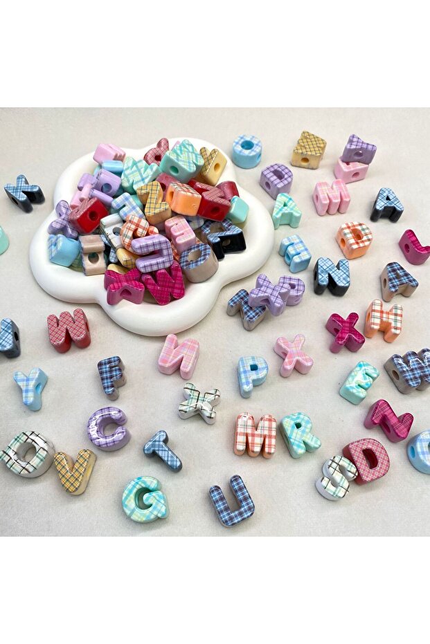 20mm Random Letters 50pcs 30/50/100pcs/20mm Large Holes Acrylic Alphabet Letter Beads for DIY Phone
