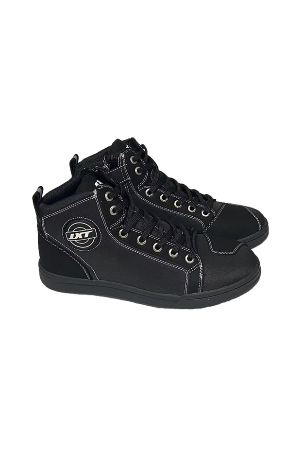 46 black JXT WOLF Motorcycle Riding Shoes Men's and Women's Casual Short Boots Fall-Proof Breathable