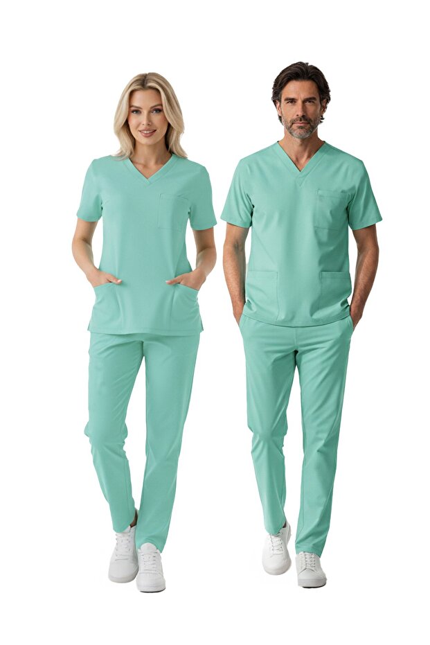 Bermuda Dr. Greys Doctor Nurse Medical Scrubs Suit Luxury Lycra Fabric