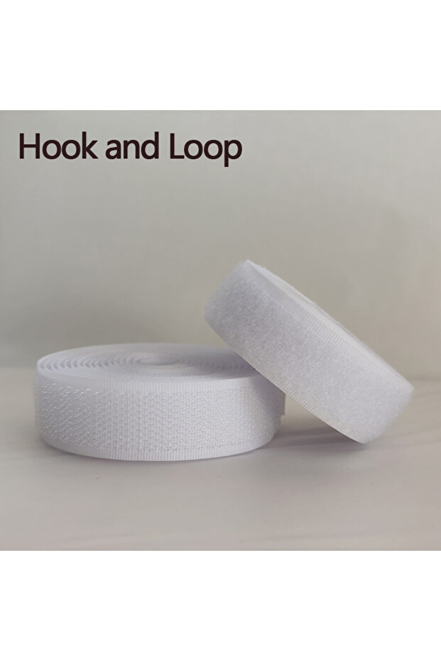 20mm Wide White 2Meter 2Meter/Pair Colour Hook and Loop Fastener Tape No Glue Strips for Home Sofa S