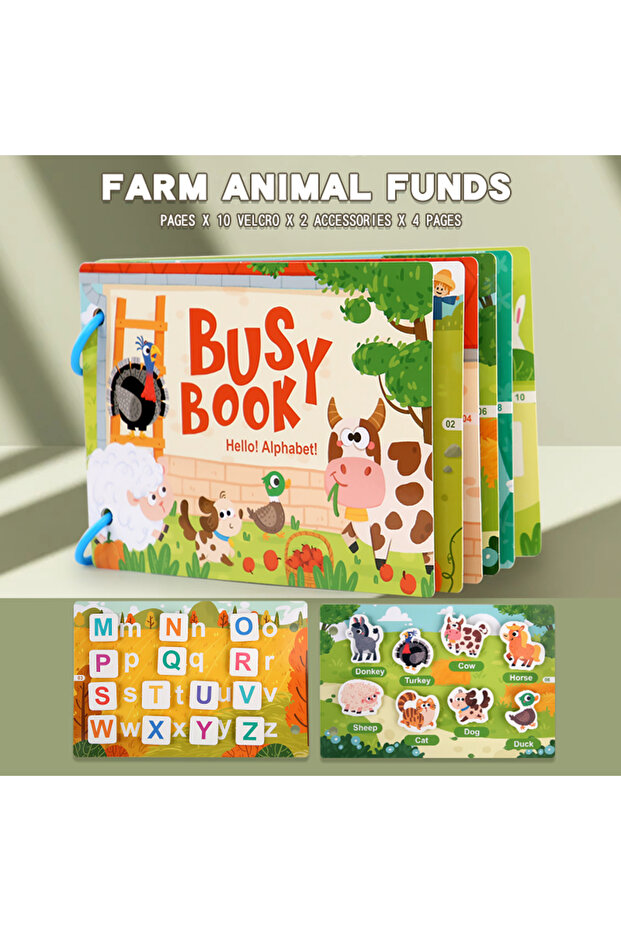NB145C1-Letter Montessori Baby Busy book My First Quiet Book Paste Early Learning Education Toy Chil