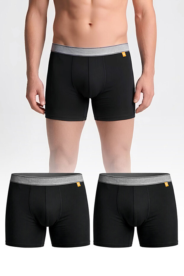 Premium Micro Modal Men's Boxer Double Pack Black Color - Mbx102-S-Syh-Cift