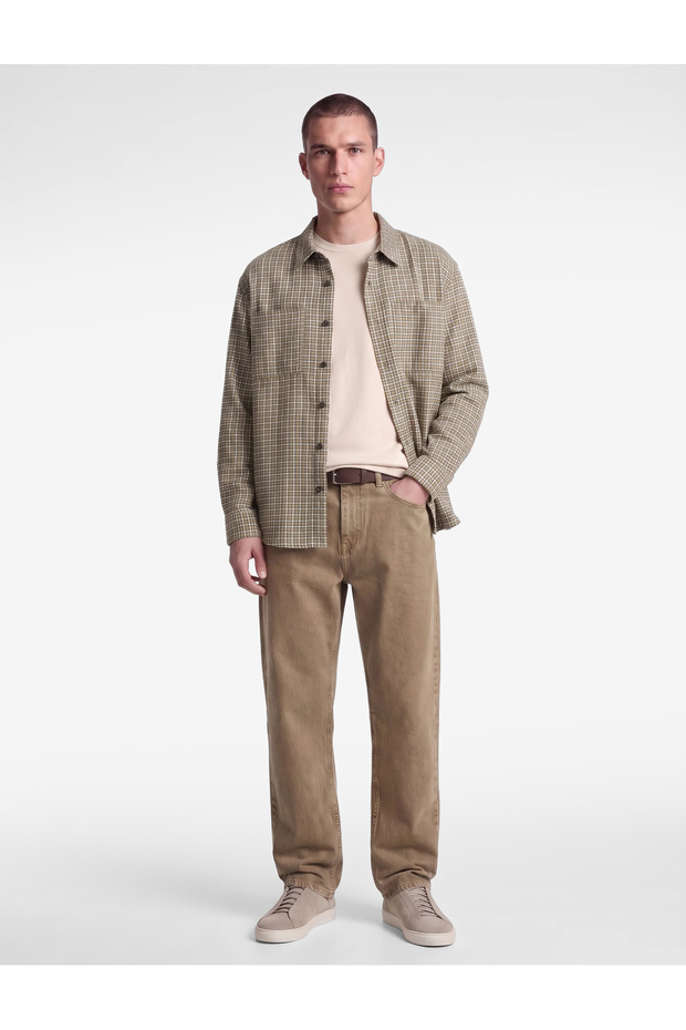 Classic Collar Cotton Long Sleeve Checkered Shirt
