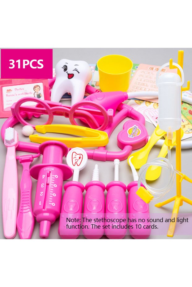 31PCS Set-Red Doctor Toys for Kids 53/31PCS Doctor Pretend Play Set Children Medical Dentist Tools S