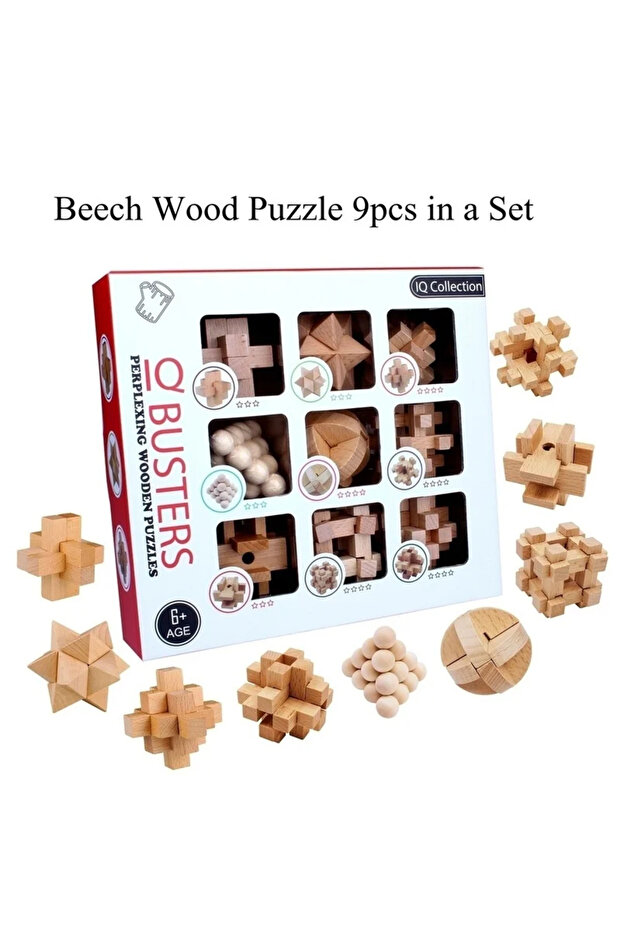 9-piece Set of Intelligence Unlocking Children's and Students' Educational Toys Luban Lock Disass...