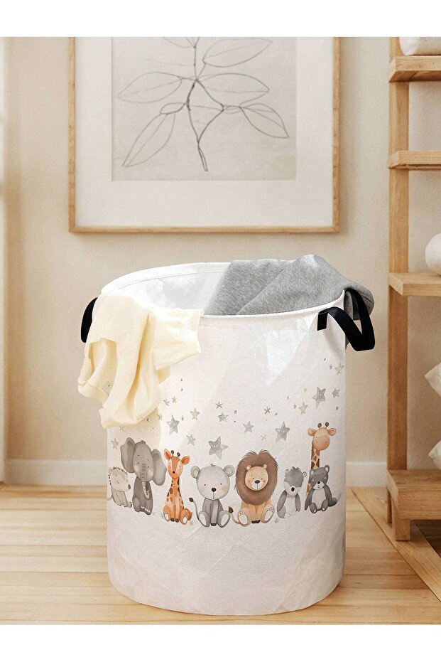 animal Animal laundry basket, foldable large capacity canvas storage bucket, children's toy clothing