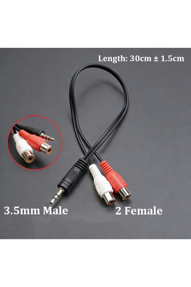 Male to 2 Female 1PC 3.5mm Male/Female Plug To 2 RCA Audio Cables For Computer TV VCD Subwoofer Car