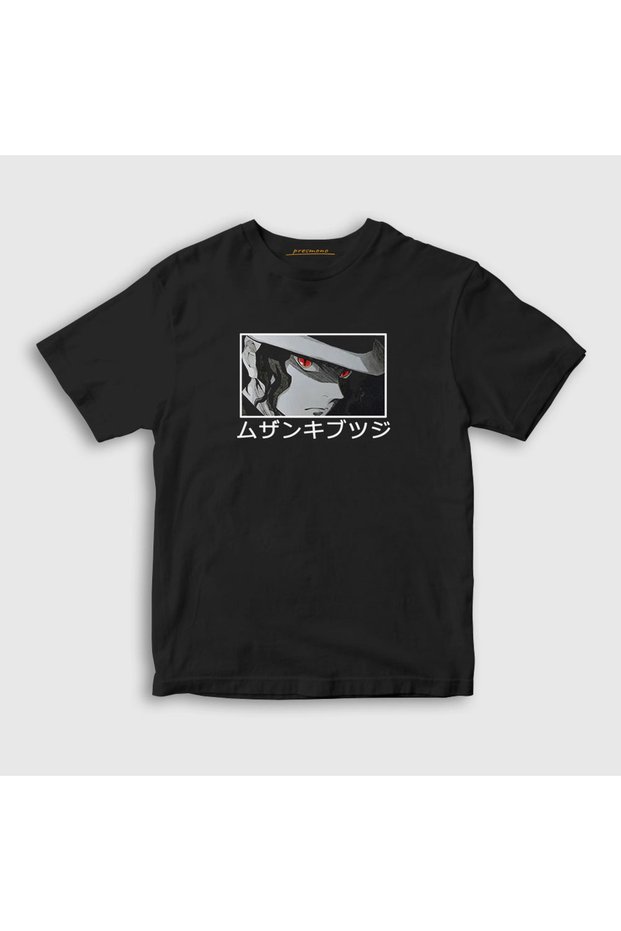 Unisex Kids Black Muzan Kibutsuji V2 Anime Demon Slayer Kimetsu No Yaiba T-shirt308842tt