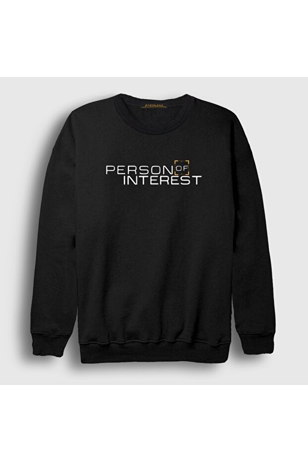 Unisex Black Logo Person of Interest Sweatshirt 620395Tt