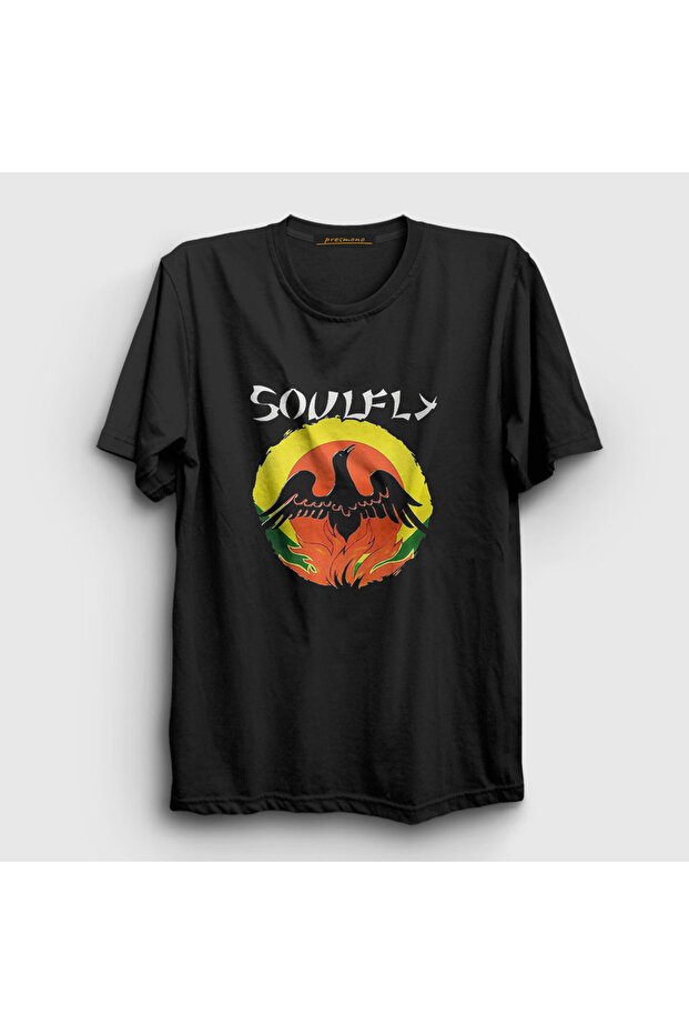 Unisex Black Primitive Metal Soulfly T-Shirt 574108Tt